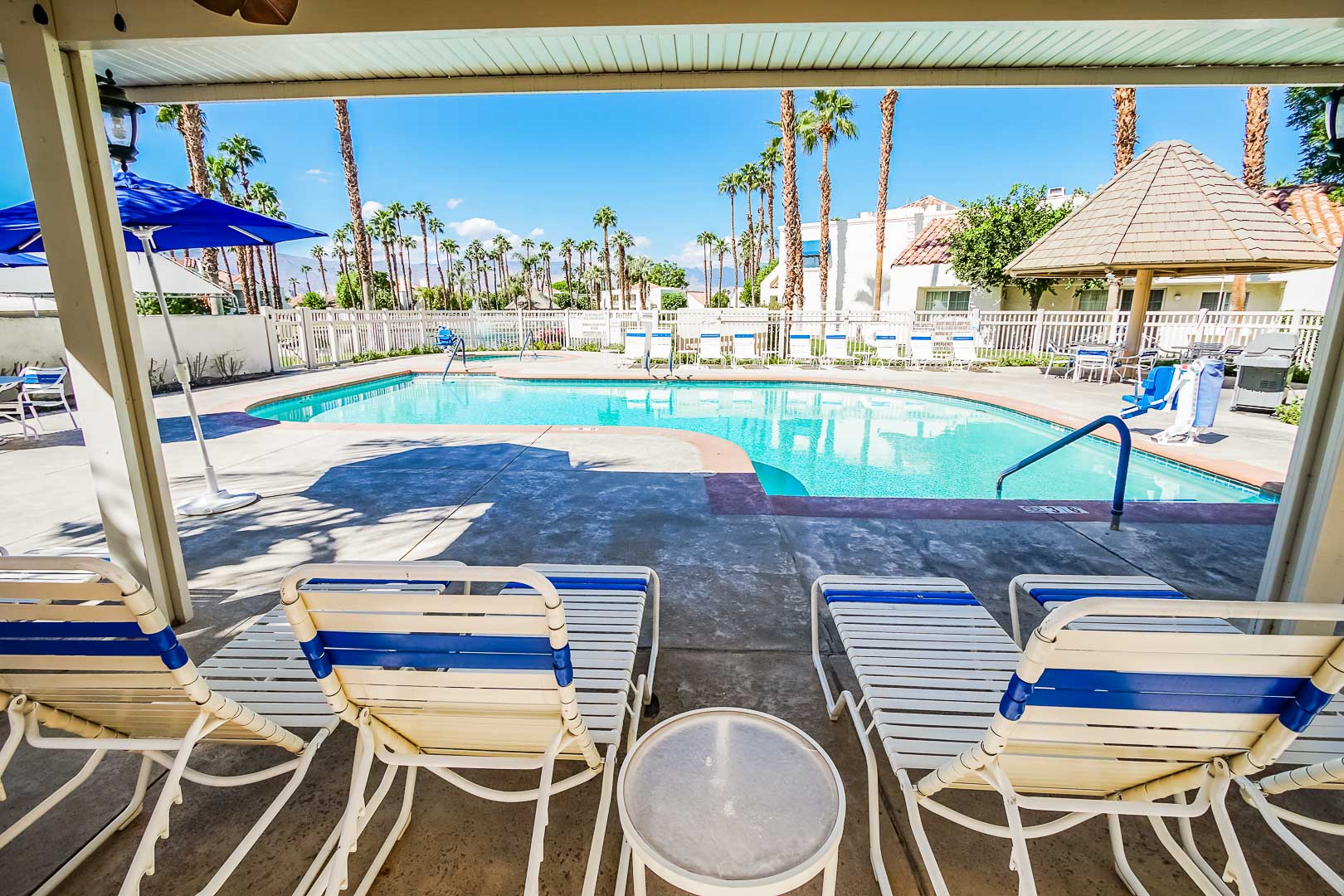 A scenic pool at VRI Americas' Desert Breezes Resort in California